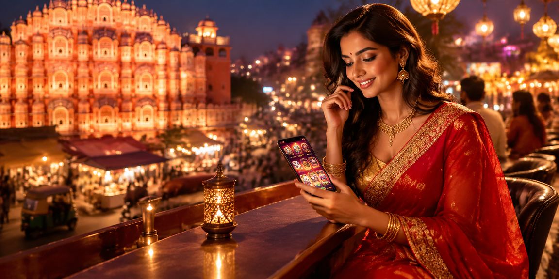 Young Indian woman using mobile for casino payments
