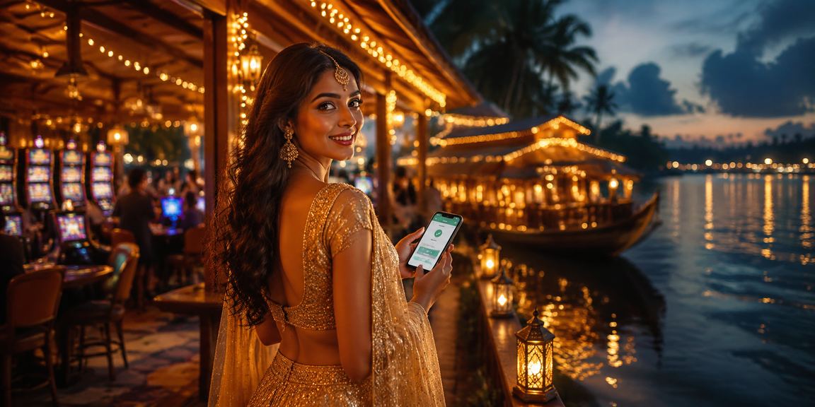 Indian woman making secure payment on mobile in Kerala